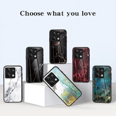SKALO Xiaomi Redmi Note 13 5G Marmor hærdet glas TPU Cover - #4