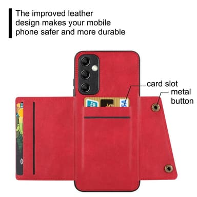 SKALO Samsung A15 5G PU-læder Cover med Pung - Brun