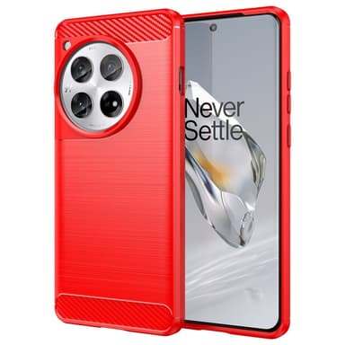 SKALO OnePlus 12 5G Armor Carbon Stødsikker TPU-cover - Rød