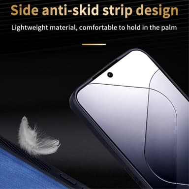 SKALO Xiaomi 14 5G AZNS PU læder Cover - Sort