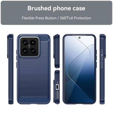 SKALO Xiaomi 14 5G Armor Carbon Stødsikker TPU-cover - Blå