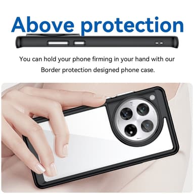SKALO OnePlus 12 5G Farve Bumper Cover - Sort