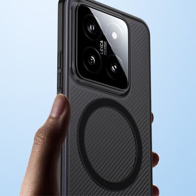 SKALO Xiaomi 14 5G Twill Magnetic Ring Cover - Hvid