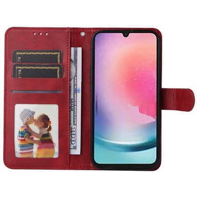 SKALO Samsung A25 5G PU-læder Pungetui - Rød