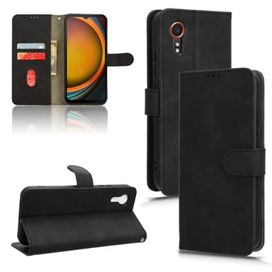 SKALO Samsung Xcover 7 Matt PU-læderpungetui - Sort