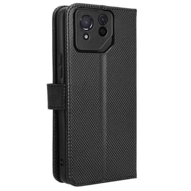 SKALO Asus ROG Phone 8 Pro 5G Premium Mini Rhombus Wallet Flip Cover - Sort