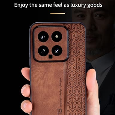 SKALO Xiaomi 14 5G AZNS PU læder Cover - Sort