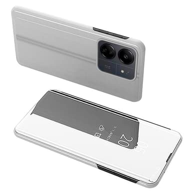 SKALO Xiaomi Redmi 13C 4G Clear View Mirror Etui - Sølv