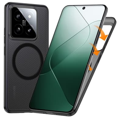 SKALO Xiaomi 14 5G Twill Magnetic Ring Cover - Hvid