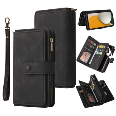 SKALO Samsung A15 4G Big Wallet 17-RUM Pungetui - Sort