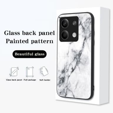 SKALO Xiaomi Redmi Note 13 5G Marmor hærdet glas TPU Cover - #4
