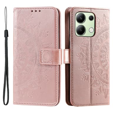 SKALO Xiaomi Redmi Note 13 4G Mandala Flip Cover - Rosa guld
