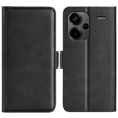 SKALO Xiaomi Redmi Note 13 Pro+ Premium Wallet Flip Cover - Sort