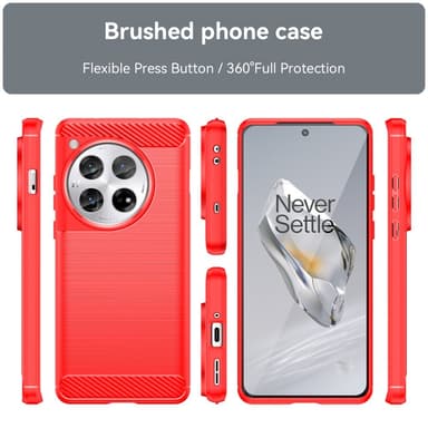SKALO OnePlus 12 5G Armor Carbon Stødsikker TPU-cover - Rød