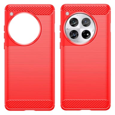 SKALO OnePlus 12 5G Armor Carbon Stødsikker TPU-cover - Rød