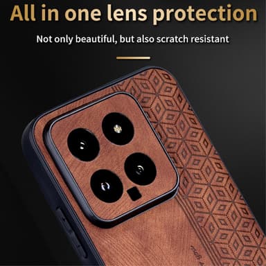 SKALO Xiaomi 14 5G AZNS PU læder Cover - Sort