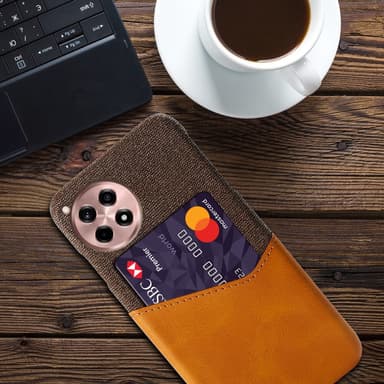 SKALO OnePlus 12R 5G Premium PU læder kortholder Cover - Brun