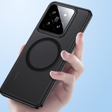SKALO Xiaomi 14 5G Twill Magnetic Ring Cover - Hvid
