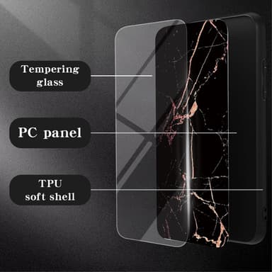 SKALO Xiaomi Redmi Note 13 5G Marmor hærdet glas TPU Cover - #4