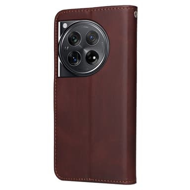 SKALO OnePlus 12 5G PU-læder Pungetui - Brun