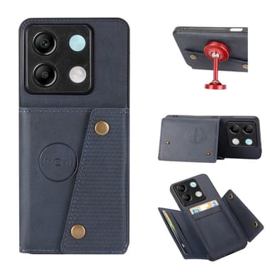 SKALO Xiaomi Redmi Note 13 Pro 5G PU-læder Cover med Pung - Blå