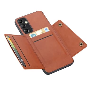 SKALO Samsung A15 5G PU-læder Cover med Pung - Brun