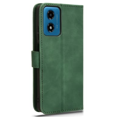 SKALO Motorola Moto G04 Matt PU-læderpungetui - Grøn
