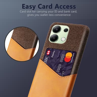 SKALO Xiaomi Redmi Note 13 4G Premium PU læder kortholder Cover - Brun