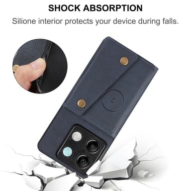 SKALO Xiaomi Redmi Note 13 Pro 5G PU-læder Cover med Pung - Sort