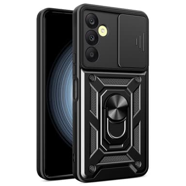 SKALO Samsung A25 5G Armor Hybrid Metal Ring Camera Slider - Sort