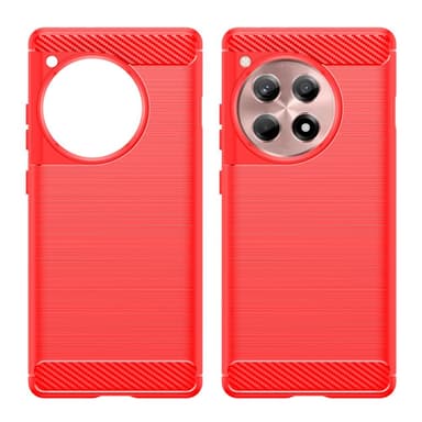 SKALO OnePlus 12R 5G Armor Carbon Stødsikker TPU-cover - Rød