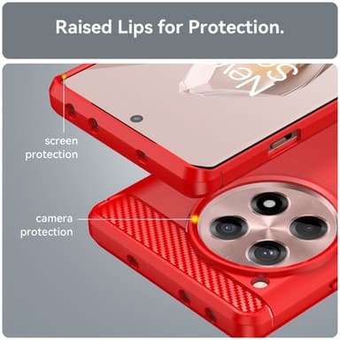 SKALO OnePlus 12R 5G Armor Carbon Stødsikker TPU-cover - Rød