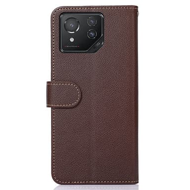 SKALO Asus ROG Phone 8 5G KHAZNEH Litchi Pungetui i PU-læder - Brun