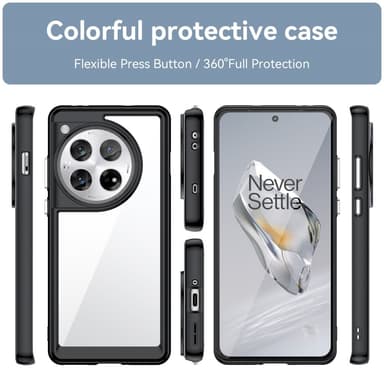 SKALO OnePlus 12 5G Farve Bumper Cover - Sort