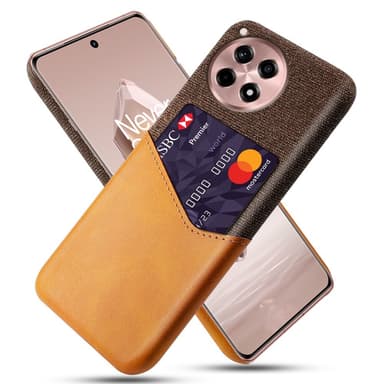 SKALO OnePlus 12R 5G Premium PU læder kortholder Cover - Brun