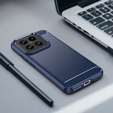 SKALO Xiaomi 14 5G Armor Carbon Stødsikker TPU-cover - Blå