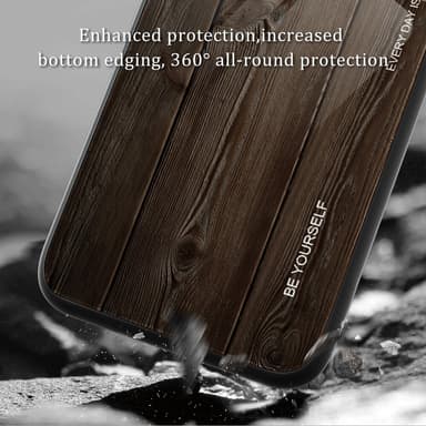SKALO Samsung A15 5G Wood hærdet glas TPU Cover - Sort