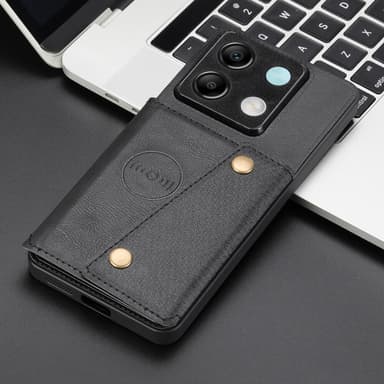 SKALO Xiaomi Redmi Note 13 Pro 5G PU-læder Cover med Pung - Sort