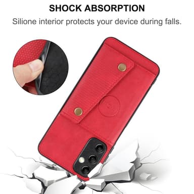 SKALO Samsung A15 5G PU-læder Cover med Pung - Brun
