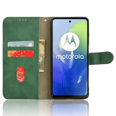 SKALO Motorola Moto G04 Matt PU-læderpungetui - Grøn