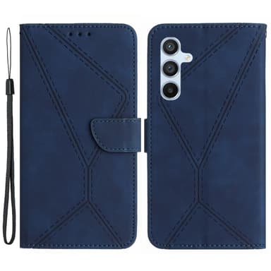 SKALO Samsung A15 4G PU læderpung med prægning - Blå