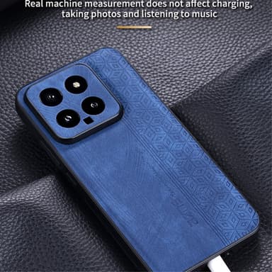 SKALO Xiaomi 14 5G AZNS PU læder Cover - Sort