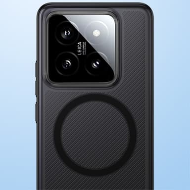 SKALO Xiaomi 14 5G Twill Magnetic Ring Cover - Hvid