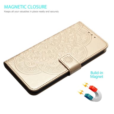 SKALO Xiaomi Redmi Note 13 Pro+ Mandala Flip Cover - Guld