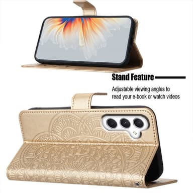 SKALO Samsung A15 5G Mandala Flip Cover - Guld