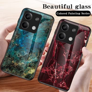 SKALO Xiaomi Redmi Note 13 5G Marmor hærdet glas TPU Cover - #4