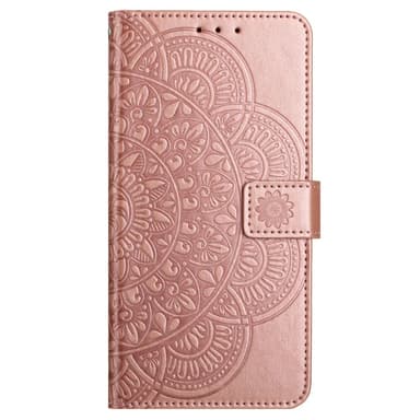 SKALO Xiaomi Redmi Note 13 Pro+ Mandala Flip Cover - Rosa guld