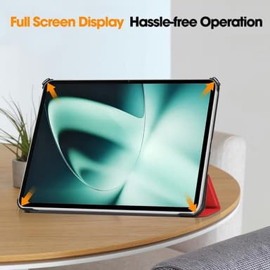 Til OnePlus Pad Tri-fold Stand Wake/Sleep Cover Tabletetui - Rød
