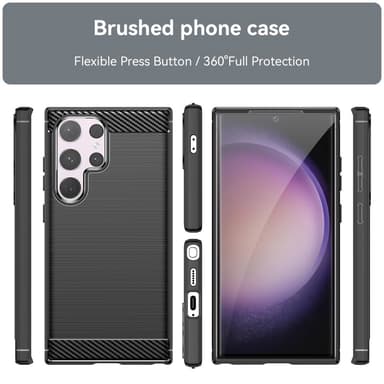 Til Samsung Galaxy S24 Ultra Cover Til Telefon TPU Carbon Fiber Texture Slim-Fit