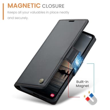 CASEME Retro Pung Taske til Samsung Galaxy S23 FE - Sort